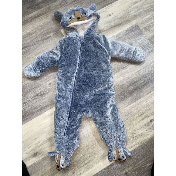 Koala Baby Infant 1-Piece Fleece Snowsuit Size 6-9 Months Grey Halloween - Picture 1 of 5